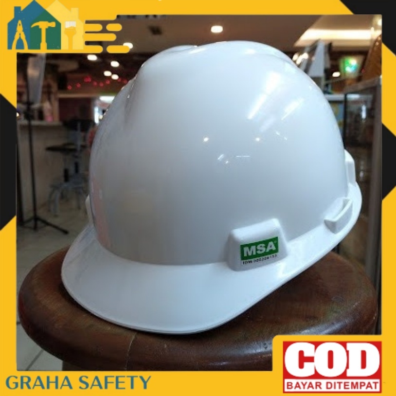 Helm Safety Proyek MSA Vgard Fastrack Warna Putih - Helm Safety MSA Vgard Lokal