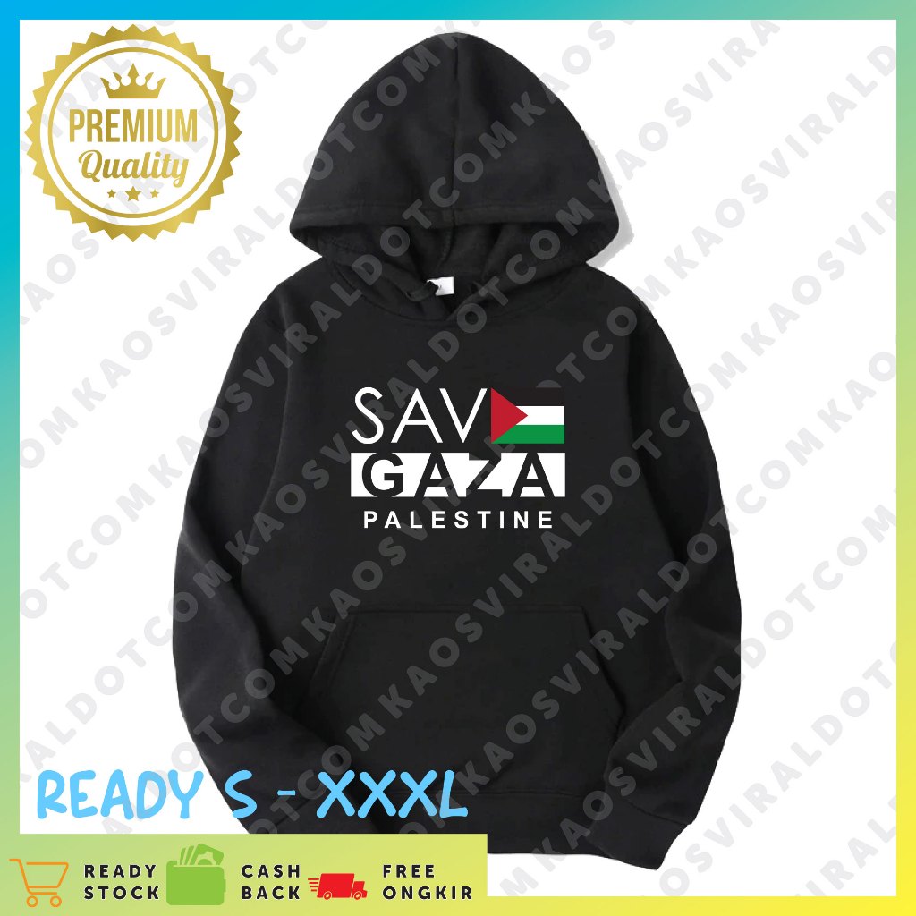 JACKET HOODIE SAVE GAZA PALESTINE DESAIN 1 HOODIE JUMPER UNISEX
