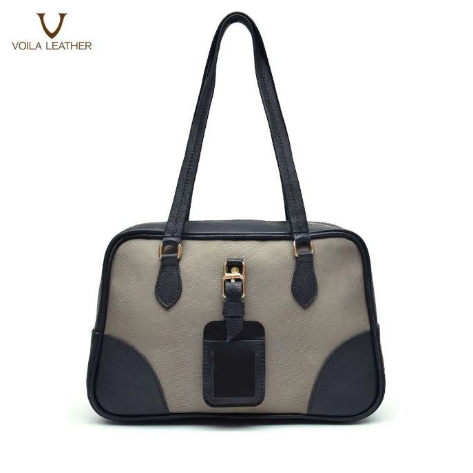 VOILA LEATHER Tas Bahu Tas Selempang Wanita Nylon Kombinasi Kulit Asli Shoudler Bag Sling Bag MERLYN