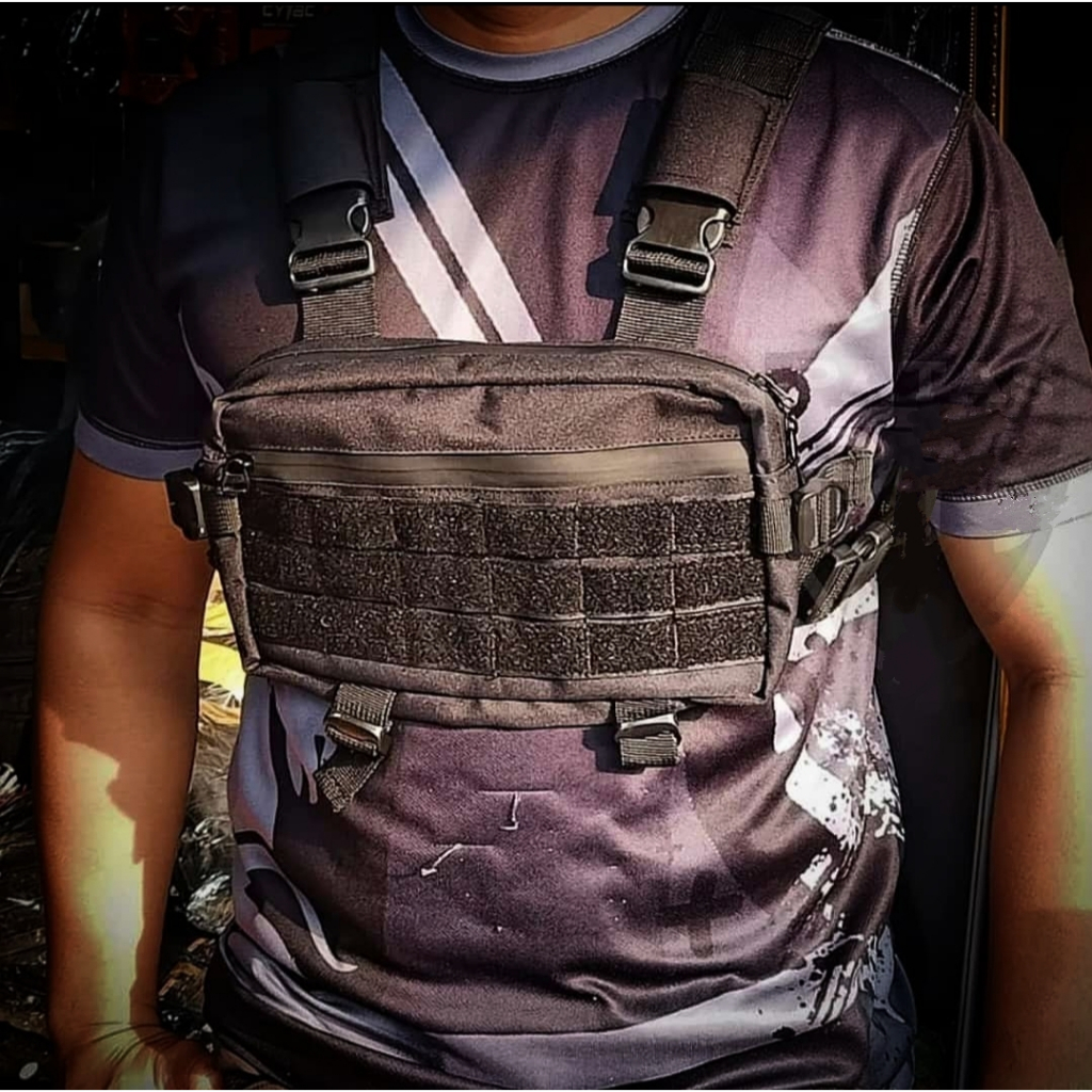 Tas dada sling bag body vest tas depan guna rompi tactical army support to untuk tni brimob security