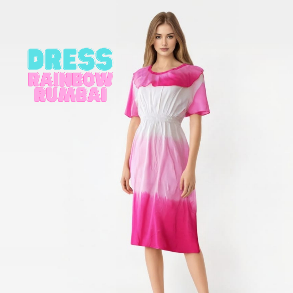 Daster Payung Bali Rumbai TIE DYE Rainbow Rayon Adem Jumbo Kekinian Baju Tidur Wanita