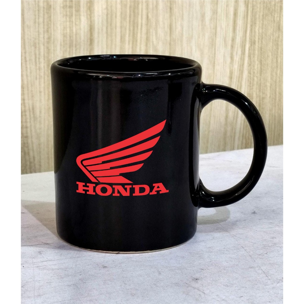 Mug Keramik Hitam Custom Logo HONDA/Mug Hitam Murah