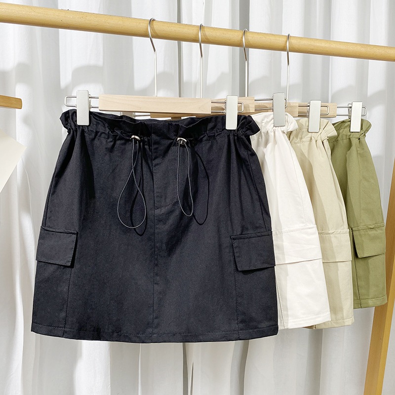 Rok Mini Cargo Rok Pendek Polos Wanita Rok Cargo Premium-R005