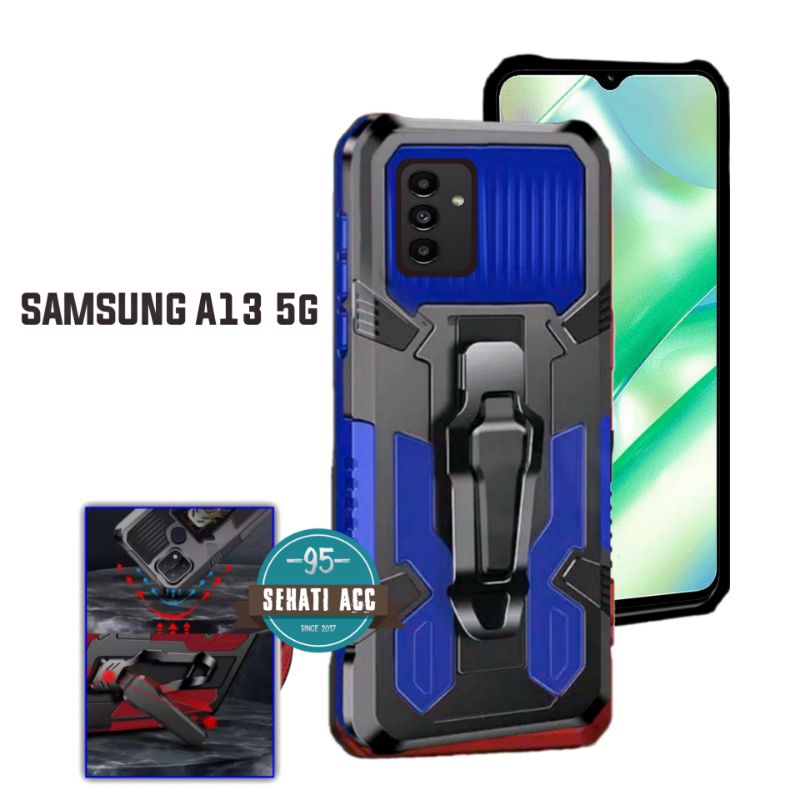 SAMSUNG A13 5G Casing robot standing klip hard case robot kristal