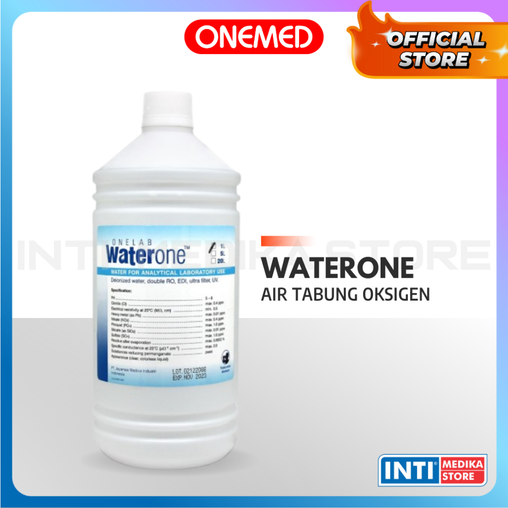ONEMED - WaterOne 1 Liter | Pure Water | Aquadest | Air Tabung Oksigen