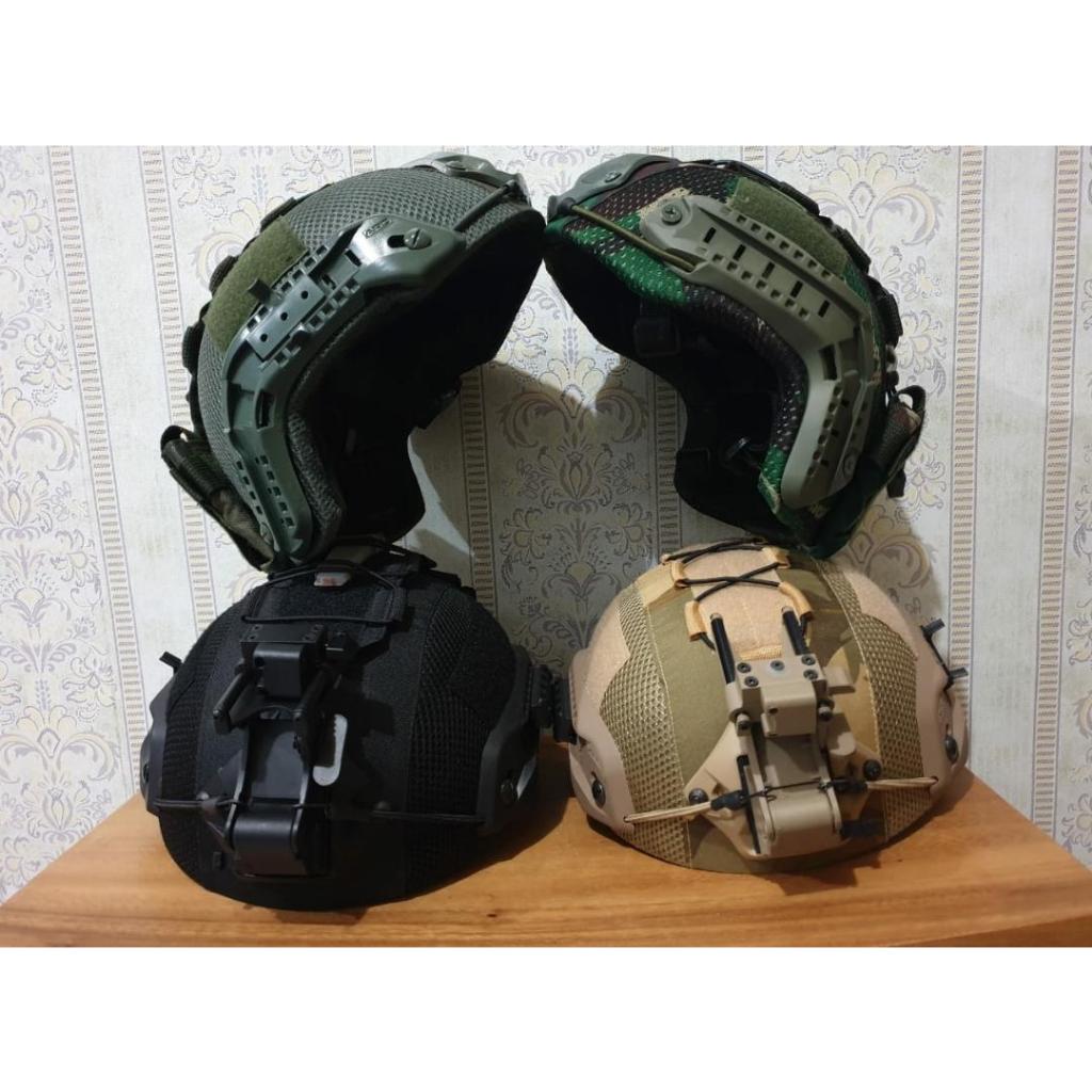 Helm kevlar balistik /balistic half dan full kuping plus rail dan cover helm protection swat kevlar 