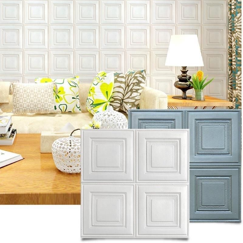 HL0535 Wallpaper 3D Foam Wallpaper Dinding 3D Motif Foam Motif Kotak