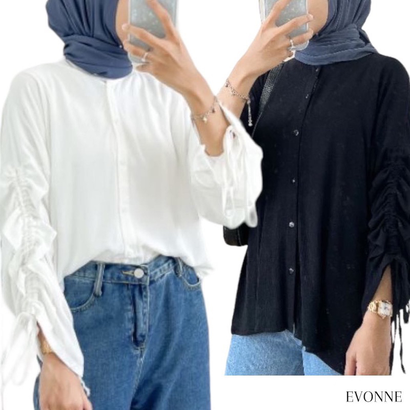 Atasan kemeja Baju Wanita Nikita Blouse Jumbo || kemeja wanita, kemeja putih