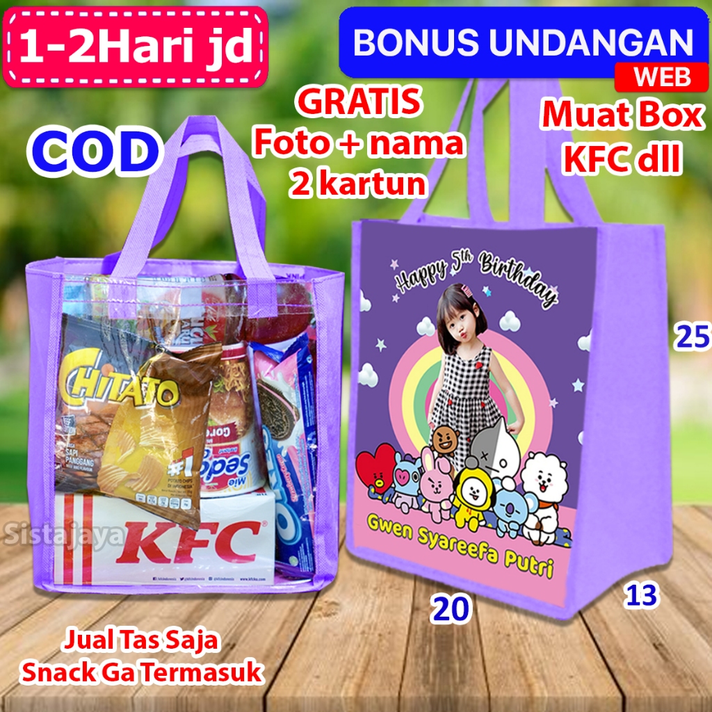 

[Mika] Goodie Bag Ulang Tahun Anak BT21 / Tas Souvenir Ulang Tahun Anak /Tas Souvenir Ultah Anak