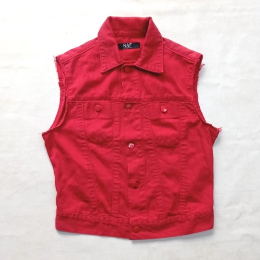 rompi RAF by Raf Simons trucker denim vest made in italy unisex