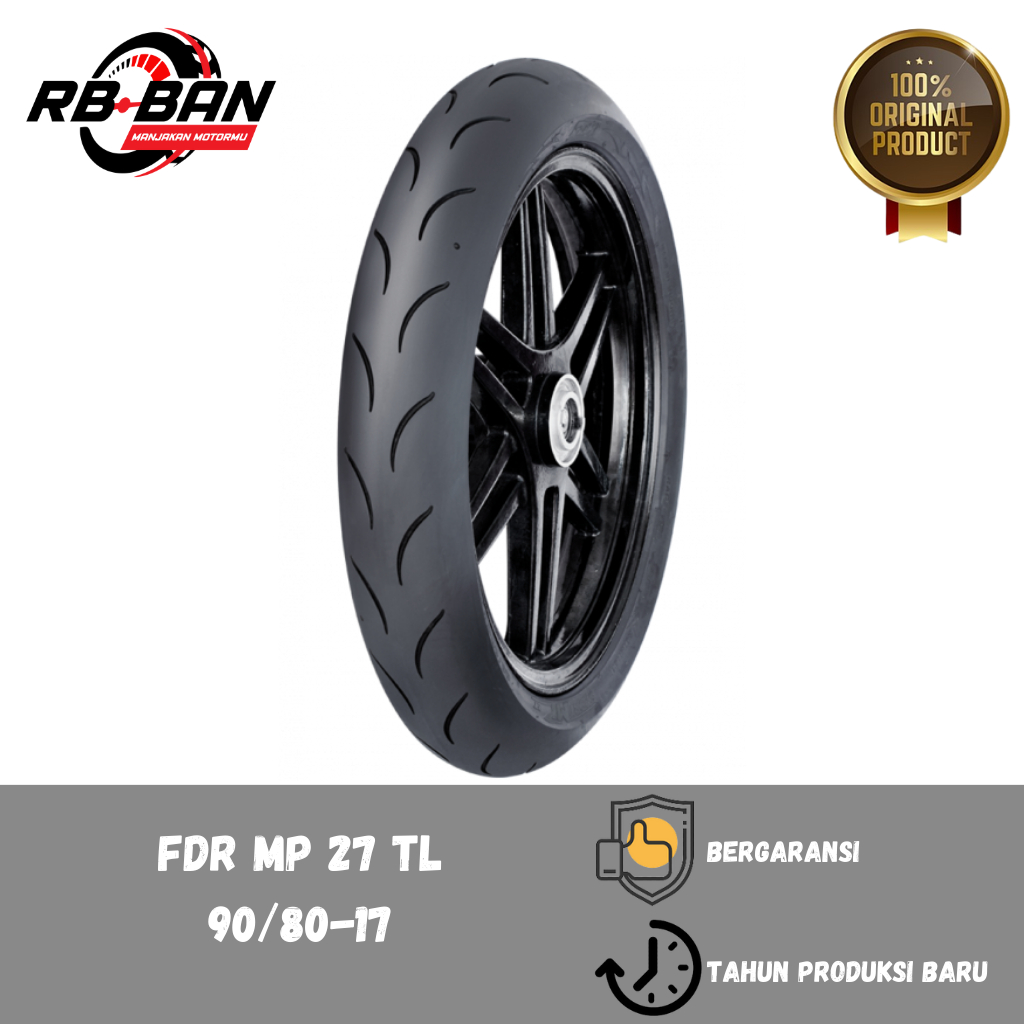 FDR MP 27 Ukuran 90/80 Ring 17 Ban Luar Motor Tubless Soft Compound
