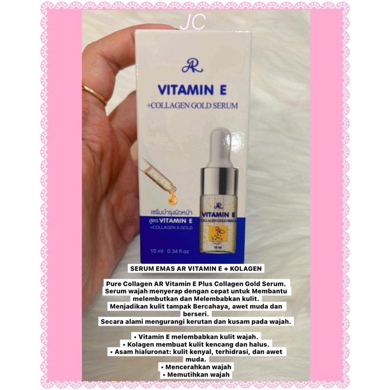 AR SERUM VITAMIN E + COLLAGEN GOLD SERUM / SERUM PENCERAH / SERUM PEMUTIH