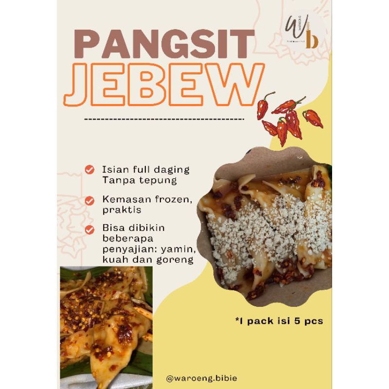 

waroeng bibie - pangsit jebew instan - pangsit/wonton pedas, pangsit rebus, pangsit goreng