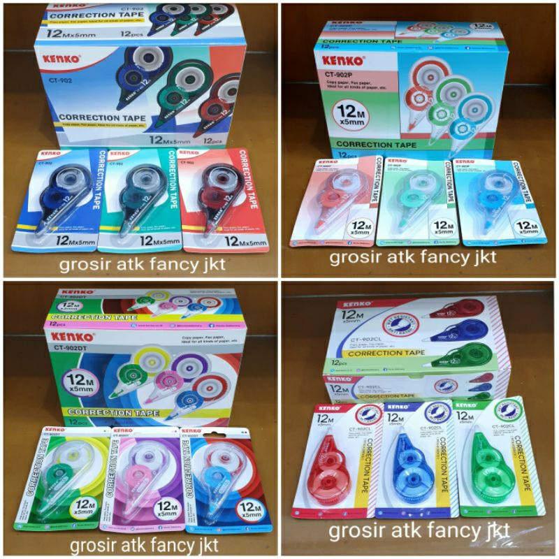 

CT 902 Tipex Kertas Correction Tape Pita Koreksi Penghapus Kenko CT-902 Pastel 909 MR Morandi / 522