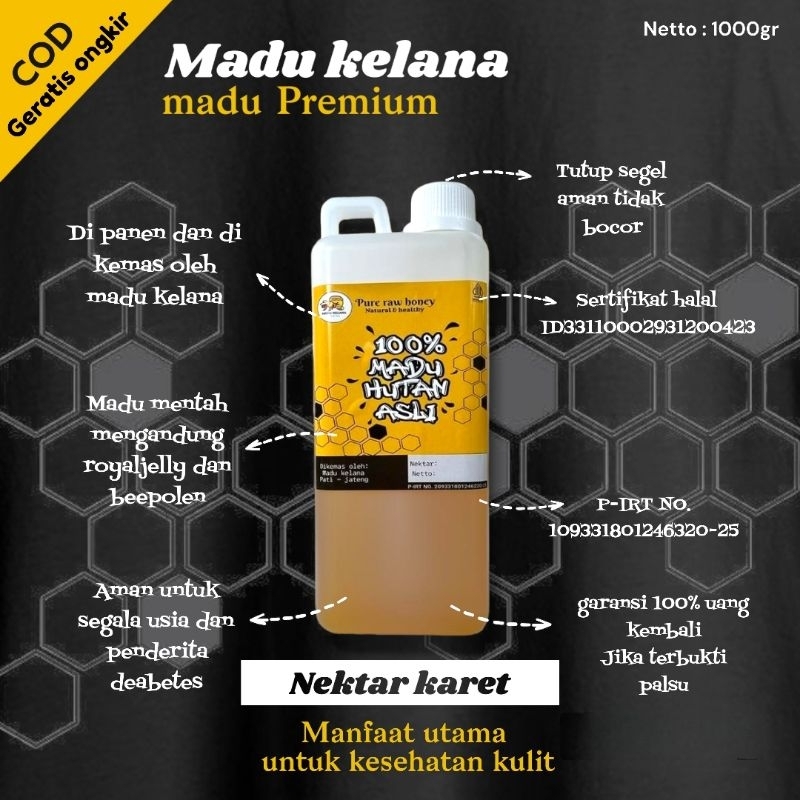 

Madu Murni Asli Nektar Bunga Karet 1kg