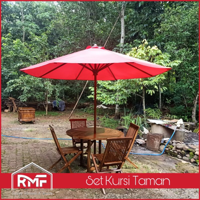 Kursi Taman Meja Payung Bahan Kayu Jati Jepara