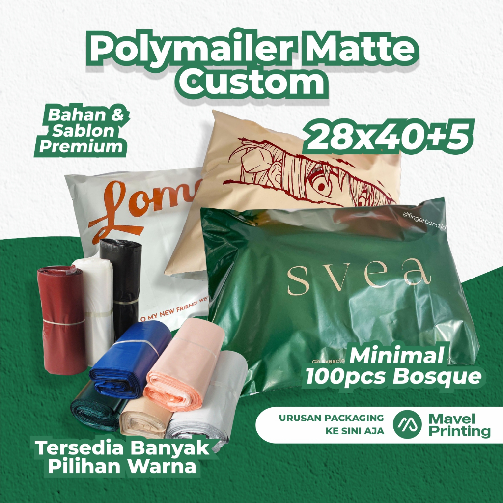 

Polymailer Matte Custom Sablon MavelPrinting 28x40 + 5