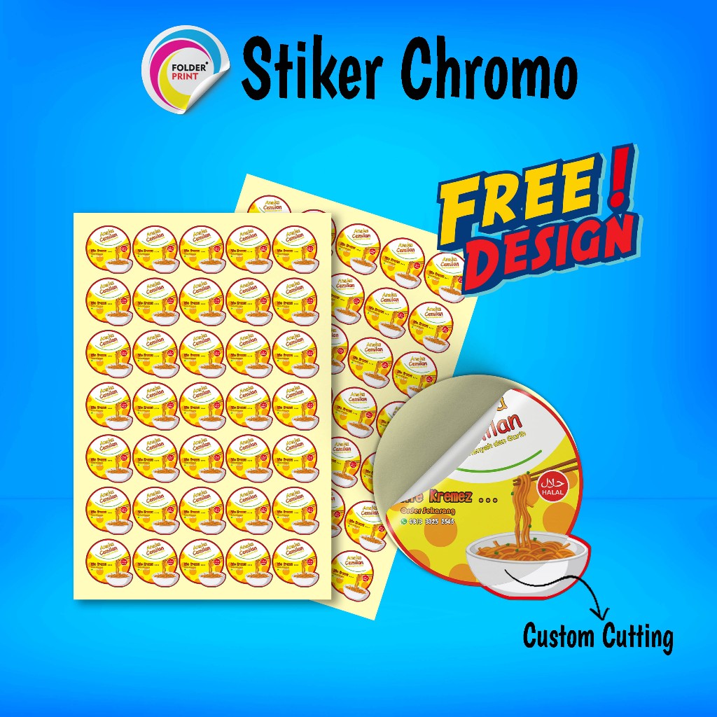 

Cetak Stiker Label Makanan Chromo A3