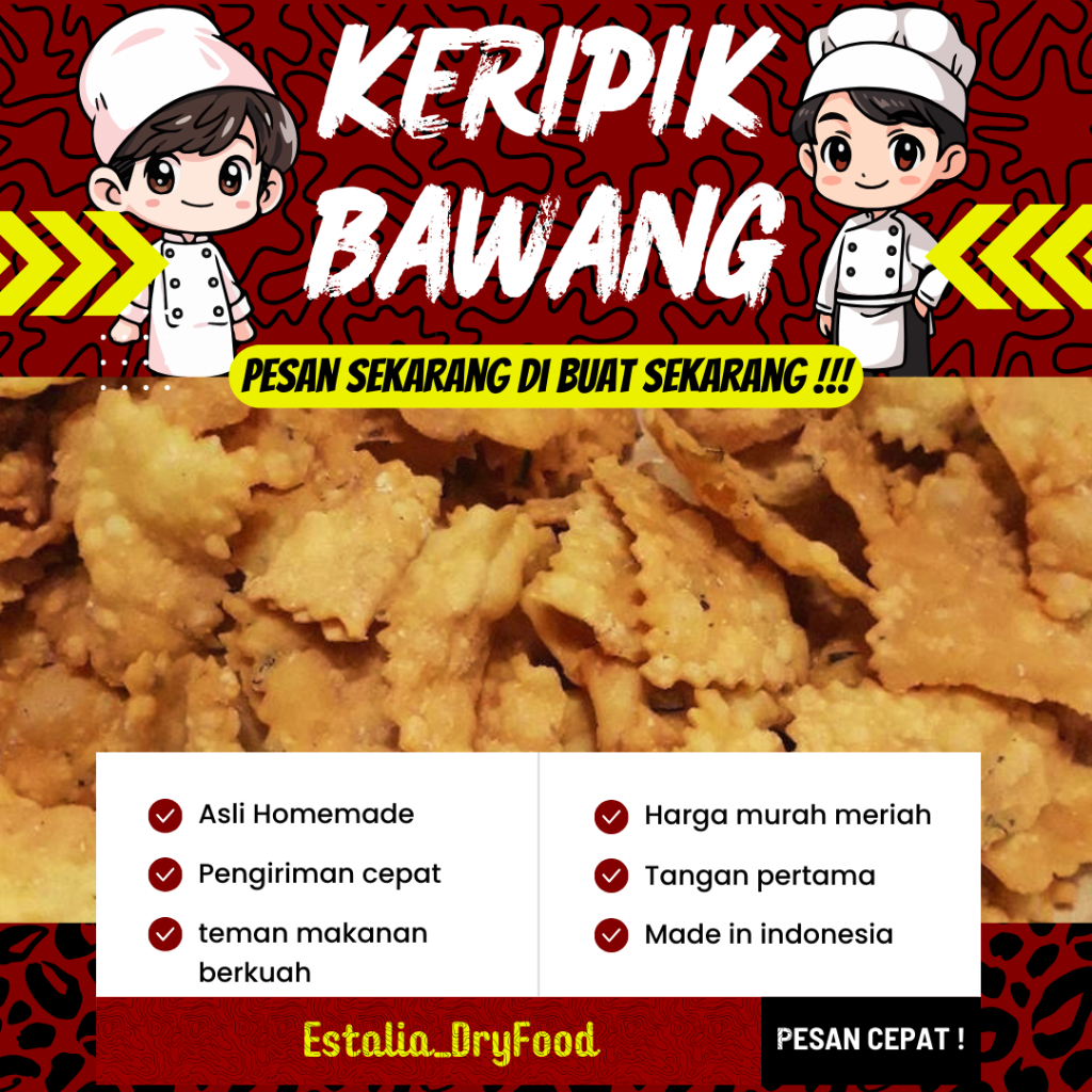 

EKONOMIS !!! KERIPIK PANGSIT / KERIPIK BAWANG / 100, 150, 250 Gram