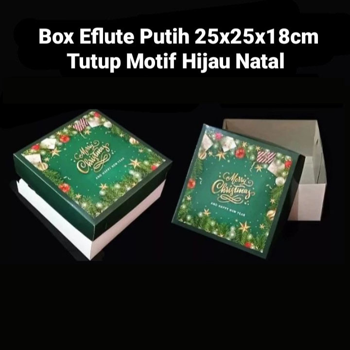 

(5 pcs) kardus corrugated putih tutup duplex dus kue box cake kotak kemasan bolu natal christmas xmas ukuran 25x25x18cm