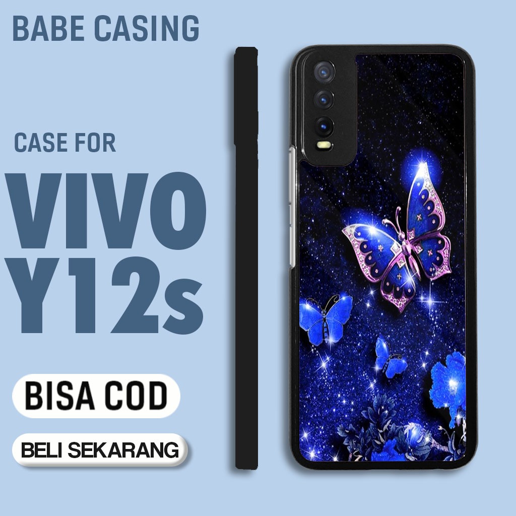 case hp vivo y12s y20 y20s terbaru aesthetic kupu kupu art cute keren cowok keren lucu casing hp cew