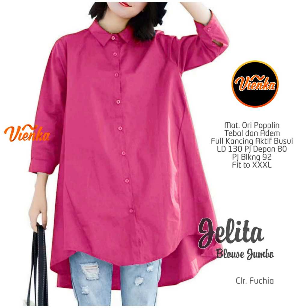 JELITA BLOUSE KATUN POPLIN JUMBO LD 130 XXXL