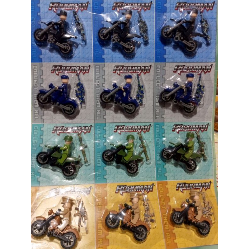 MAINAN LEGO BRICK TENTARA POLISI BERMOTOR