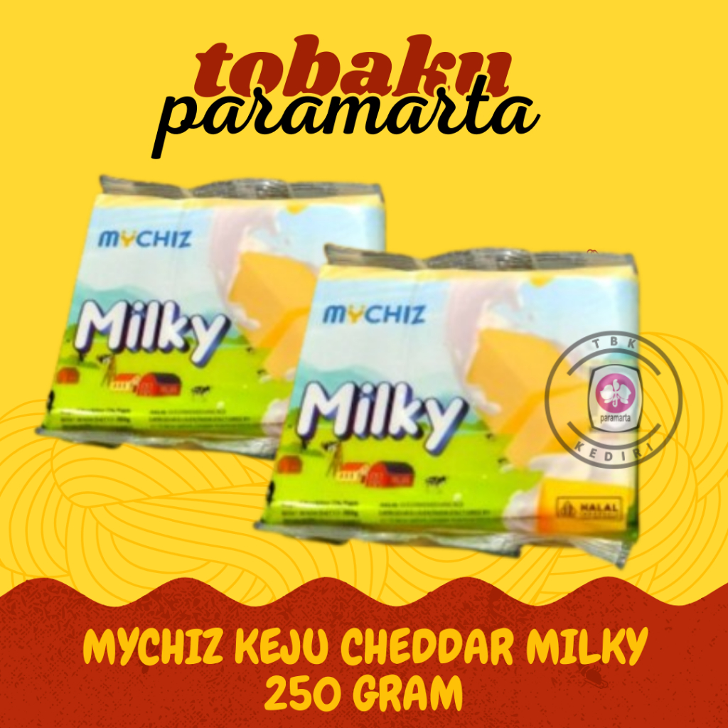 

KEJU CHEDDAR SUSU MYCHIZ CHEESE CHEDDAR MILKY 250 GRAM / KEJU CHEDDAR SUSU MURAH / KEJU SUSU