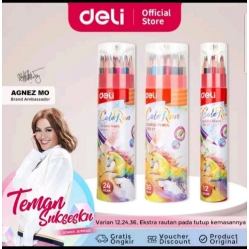 

deli pensil warna 24 warna dengan bonus rautan pensil baru ec00327