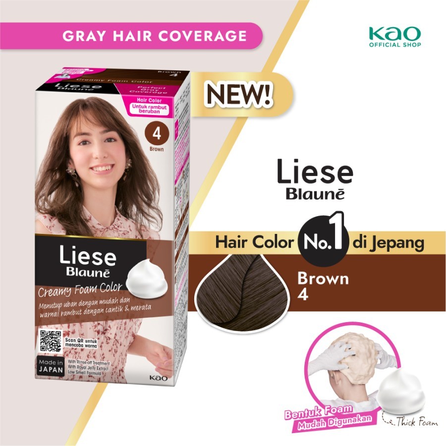 Liese blaune creamy foam hair color brown 4