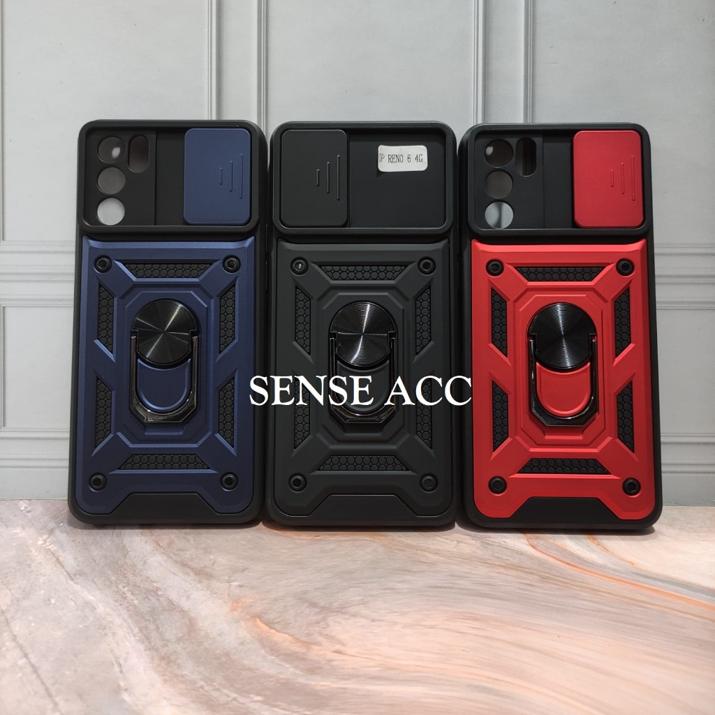 Case Armor Transformer Slide + Ring Oppo Reno 6 4G Reno 6 5G Reno 7 4G Reno 7z 5G Reno 8 4G Reno 8z 