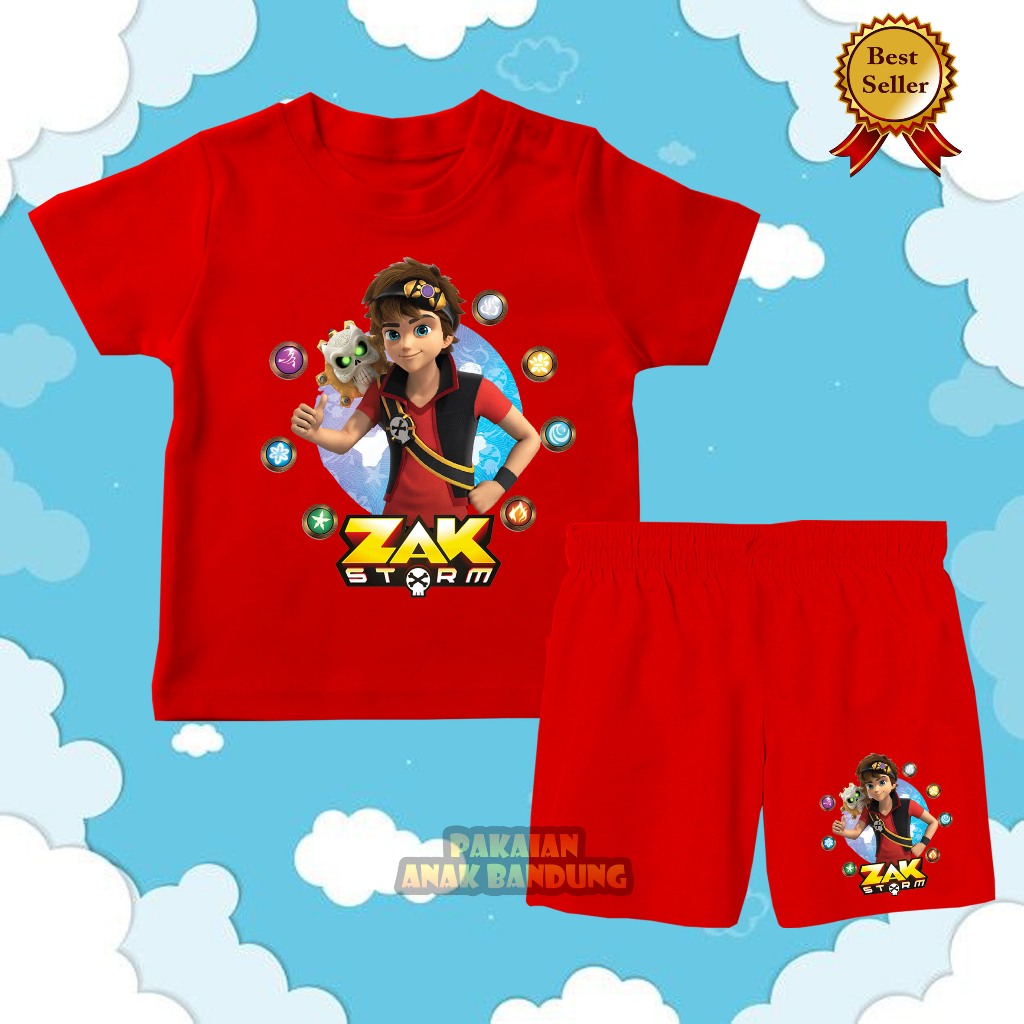 BAJU KAOS SETELAN ANAK ZAK STORM TERBARU BAHAN PREMIUM