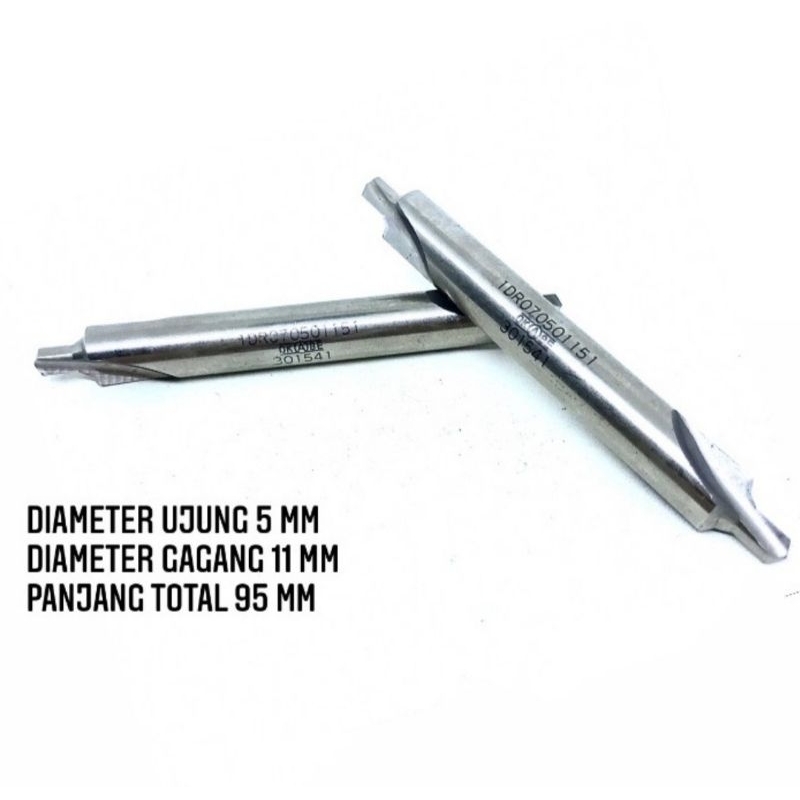 Drill Center HSS Mata Bor Center 5mm x 11mm Long 95mm OKABE JAPAN. Seken Mulus
