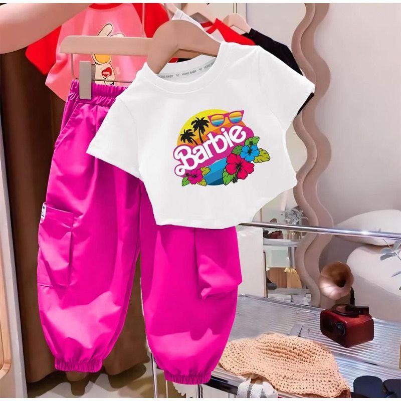 SETELAN ANAK PEREMPUAN TERBARU USIA 1-5 TAHUN OUTFIT ANAK PEREMPUAN CROP TOP DAN CELAN JOGER TERHITS