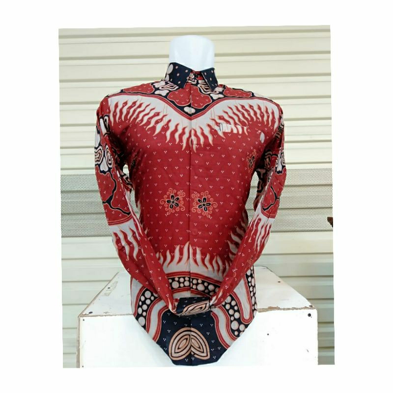 Kemeja Merah Naga katun solo