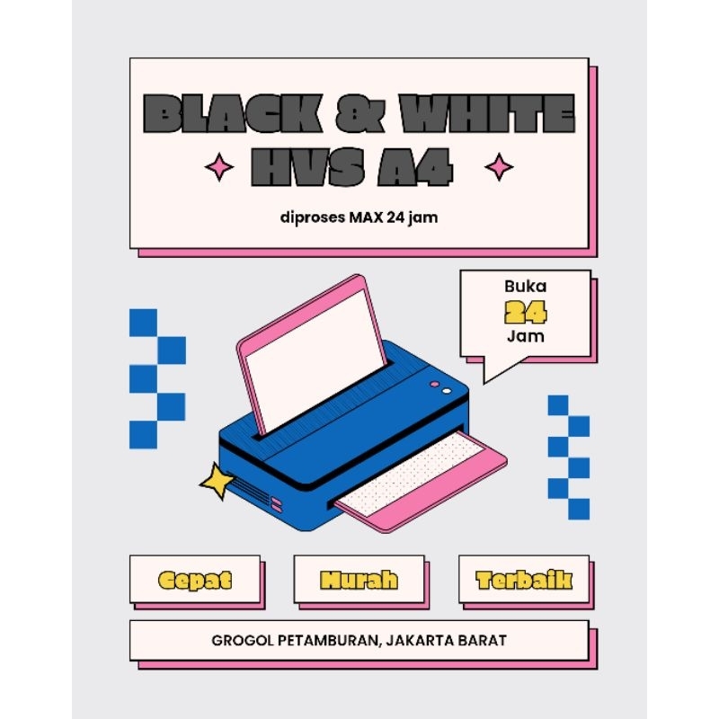 

Jasa Print - HVS A4 Full Black & White
