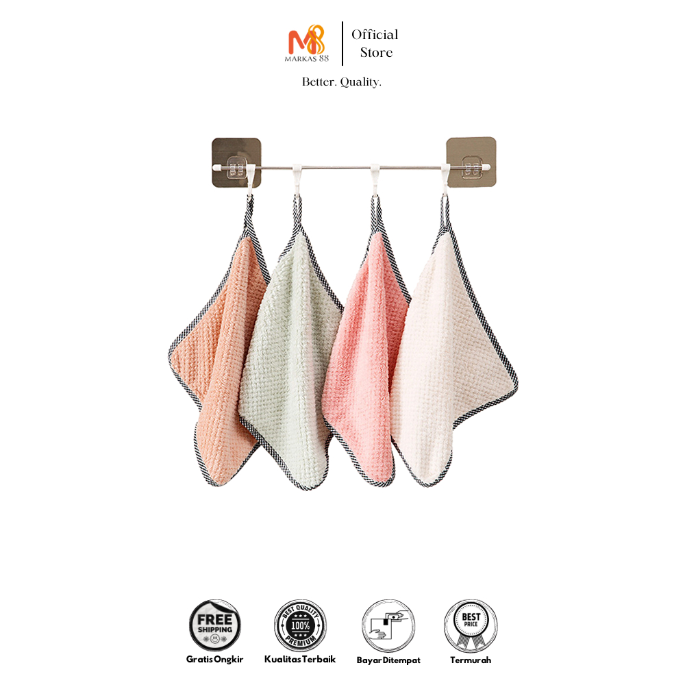 MARKAS88 Kain Lap Tangan Gantung Hand Towel Microfiber Lap Microfiber Dapur Kain Lap Microfiber