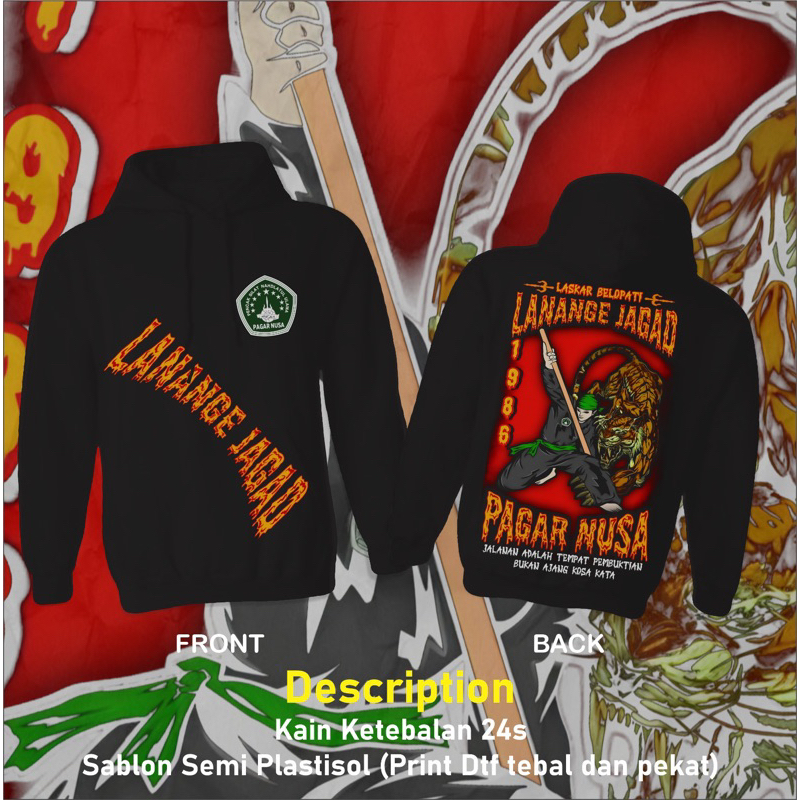 HOODIE PAGAR NUSA LASKAR BELOPATI LANANGE JAGAT PAGAR NUSA - JAKET PAGAR NUSA TERBARU - JAKET DESAIN