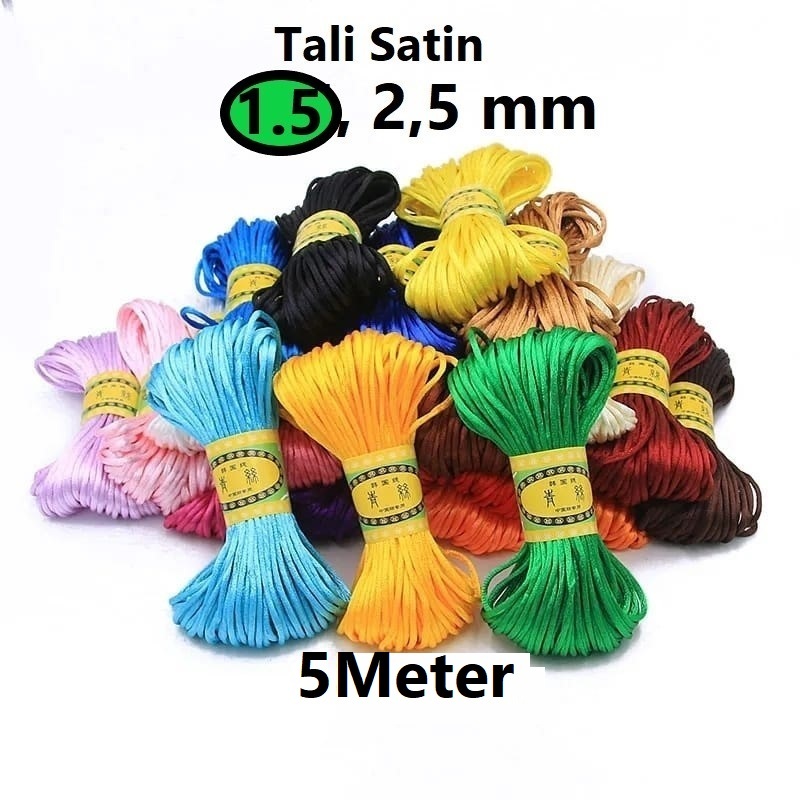 

Tali Satin / Tali Simpul Cina Uk 1.5mm Untuk Membuat Kalung & Gelang Harga/5Meter