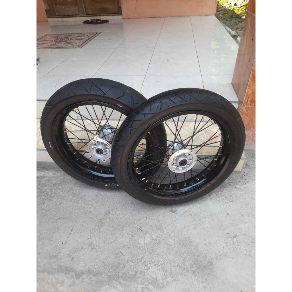 Roda Set Supermoto KLX D-Tracker Ring 17 Velg Rossi Supermoto