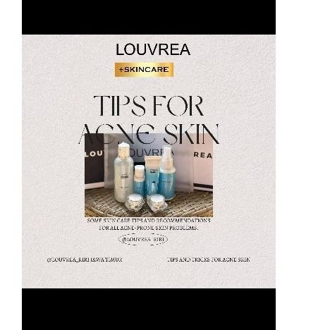 skincare LOUVREA paket acne series/paket lengkap jerawat/paket jerawat plus sunscren
