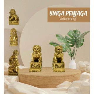 PATUNG MINIATUR SINGA PENJAGA SEPASANG