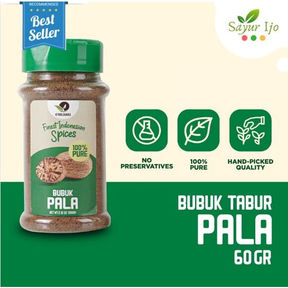 

Emaku Bubuk Pala 60 Gram / Botol Nutmeg Powder Bumbu Tabur Rempah Masak Instant