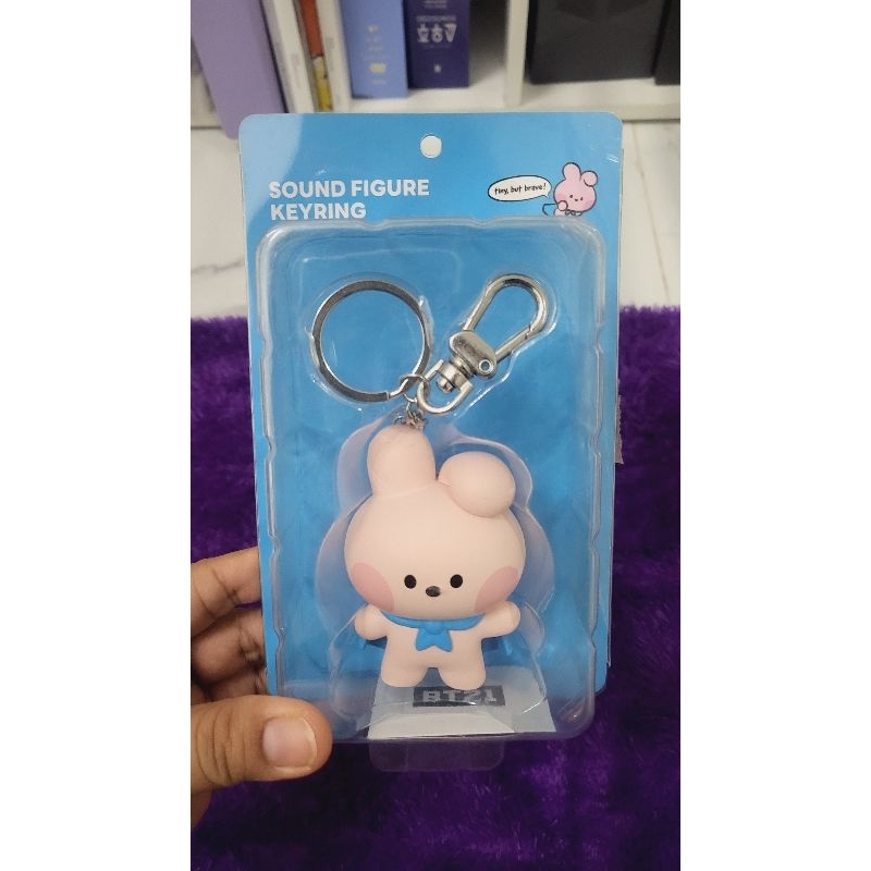 BT21 MININI Figurine Sound Keyring OFFICIAL - Cooky