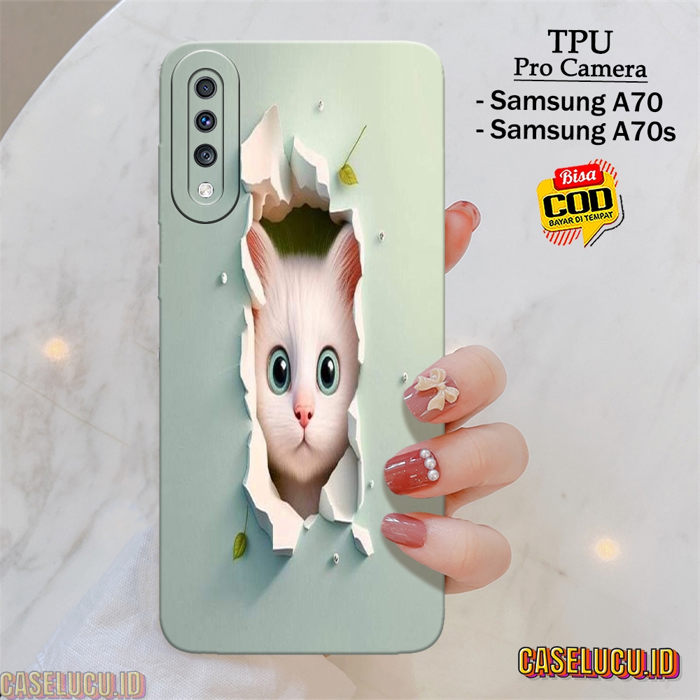 Casing Hp Samsung A70 / A70S Terbaru - Fashion Case Kucing - Case Samsung A70 / A70S - Soft Case Hp 
