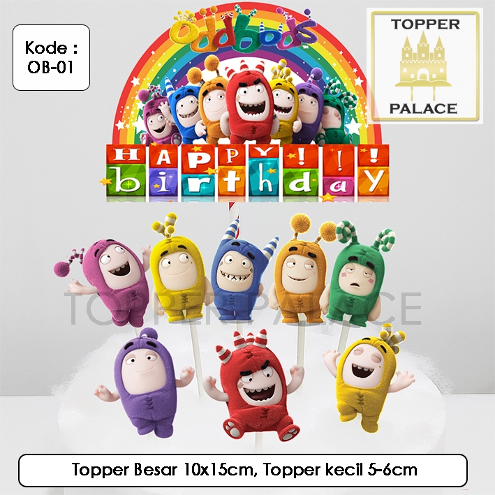 

OB-01 Oddbods cake topper l Cupcake topper