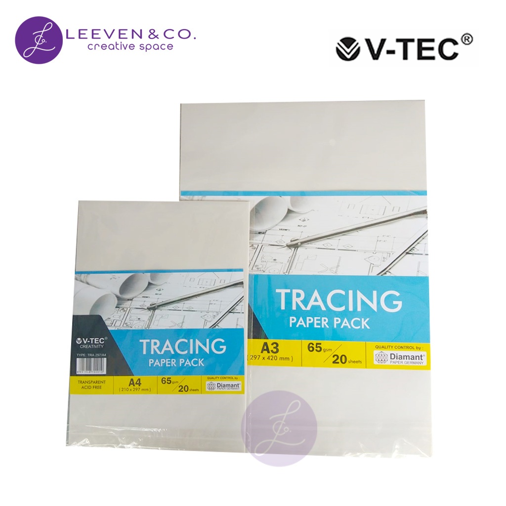 

V-TEC TRACING PAPER PACK A4 / A3 65GSM 20SH