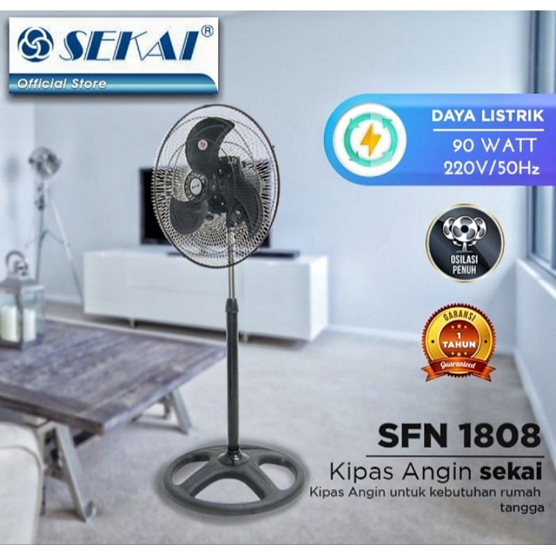 Sekai Kipas Angin Berdiri 18 inci SFN-1808 / Stand Fan 18 Inch sfn 1808 Sekai Kipas Angin Besi 18" s