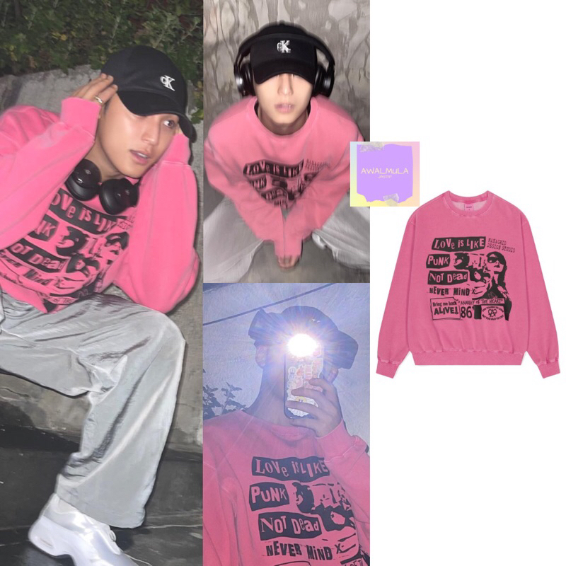 (PO) OFFICIAL SALE *MAHAGRID* Love Punk Pigment Sweatshirt worn by SEVENTEEN Mingyu