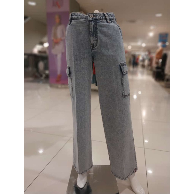 AKO DENIM LONG PANT CARGO WANITA ORIGINAL MURAH